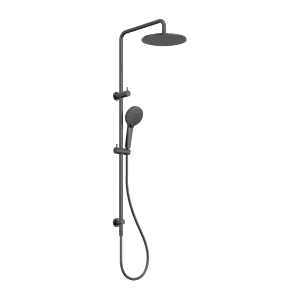ROUND TWIN SHOWER GUN METAL