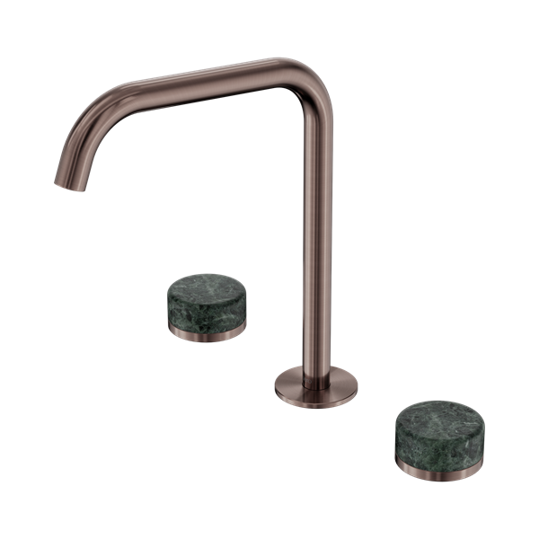 Serenity Bath/Kitchen Set Edge Spout With Verde Alpi Handle Brushed Bronze