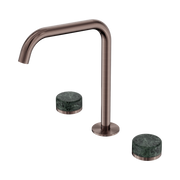 Serenity Bath/Kitchen Set Edge Spout With Verde Alpi Handle Brushed Bronze