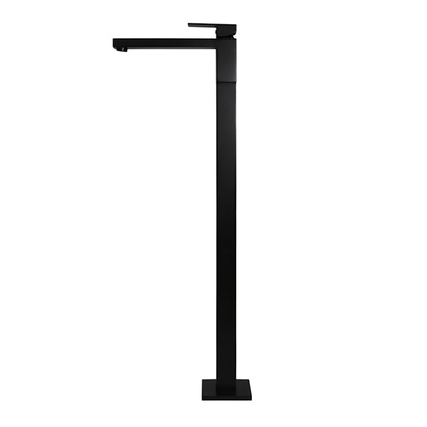 Square Freestanding Bath Mixer - Matte Black