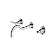 YORK WALL BASIN SET WITH METAL LEVER CHROME