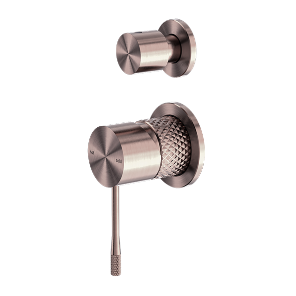 OPAL SHOWER MIXER WITH DIVERTOR SEPARATE PLATE BRUSHED BRONZE