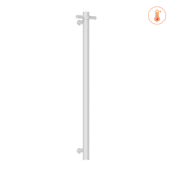 HEATED VERTICAL TOWEL RAIL MATTE WHITE