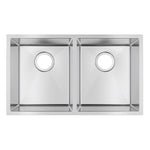 Load image into Gallery viewer, Round Corner Chrome Stainless Steel Handmade Double Bowl Kitchen Sink 740*440*200mm
