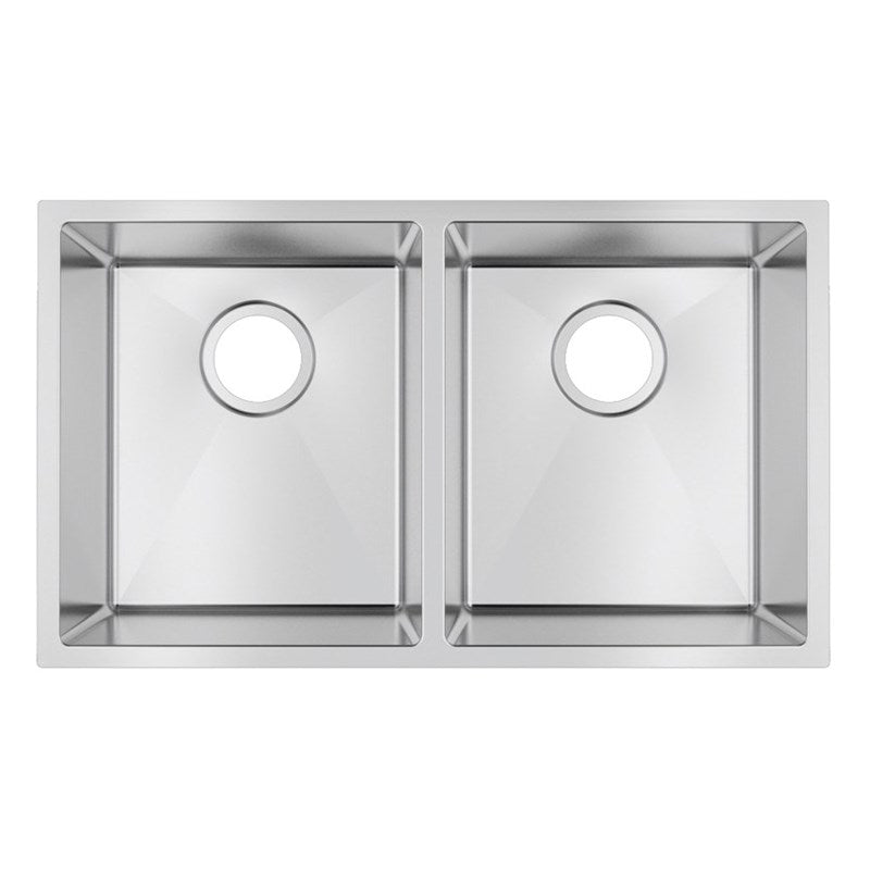 Round Corner Chrome Stainless Steel Handmade Double Bowl Kitchen Sink 740*440*200mm