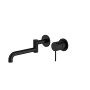 MECCA WALL BASIN/BATH MIXER SWIVEL SPOUT 225MM MATTE BLACK