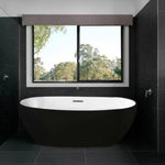Load image into Gallery viewer, BelBagno Sapphire black acrylic free standing bath
