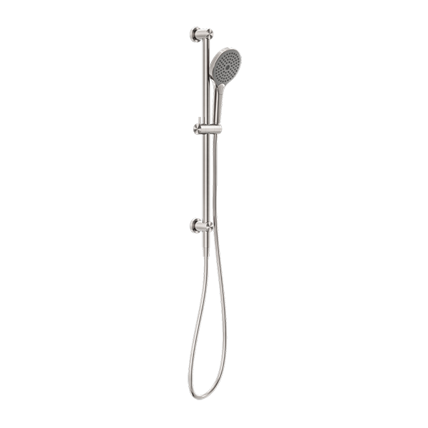 MECCA SHOWER RAIL WITH AIR SHOWER II BRUSHED NICKEL