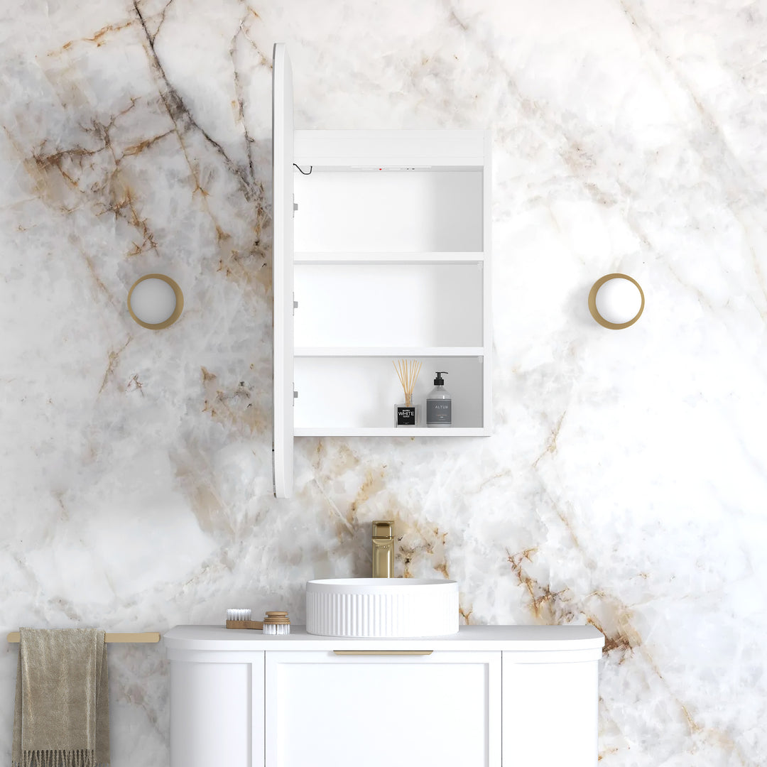LED Newport White Shaving Cabinet