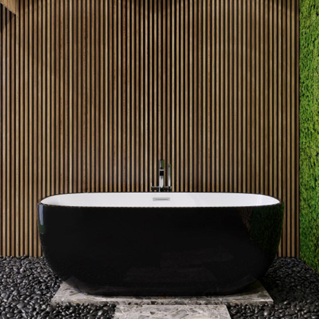BelBagno Sapphire black acrylic free standing bath