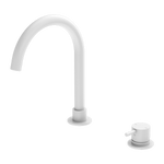 Load image into Gallery viewer, MECCA HOB BASIN MIXER ROUND SWIVEL SPOUT MATTE WHITE
