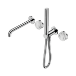Load image into Gallery viewer, Serenity Progressive Shower System With Spout With Arabescato Corchia Handle And Slim Shower Chrome
