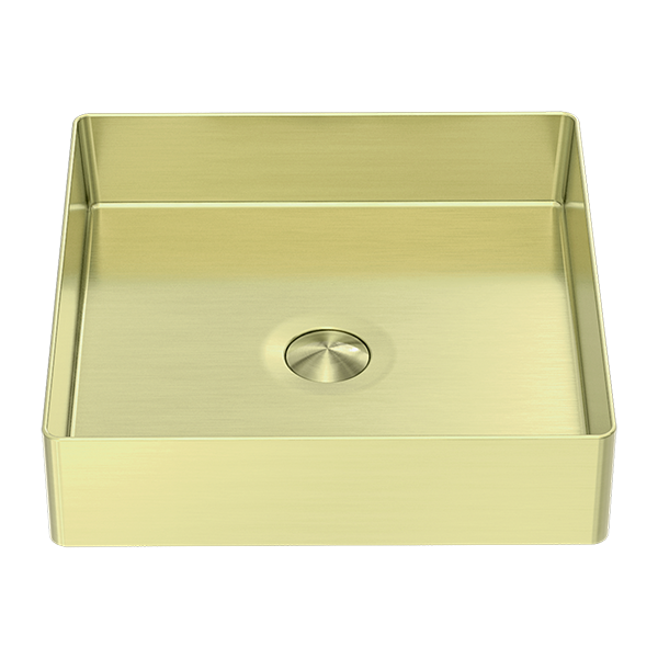 OPAL SQUARE 400MM STAINLESS STEEL BASIN BRUSHED GOLD