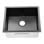 Load image into Gallery viewer, Round Corner Dark Grey Stainless Steel Handmade Single Bowl Kitchen Sink 510*440*230mm(with dark grey waste)
