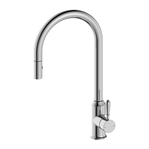 YORK PULL OUT SINK MIXER WITH VEGIE SPRAY FUNCTION WITH METAL LEVER CHROME