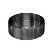 Steel Round Bathroom Basin 380 x 110 - Gunmetal Black