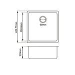 Load image into Gallery viewer, Square White Arete Stone Granite Single Bowl Stone Kitchen Sink 422*422*203mm
