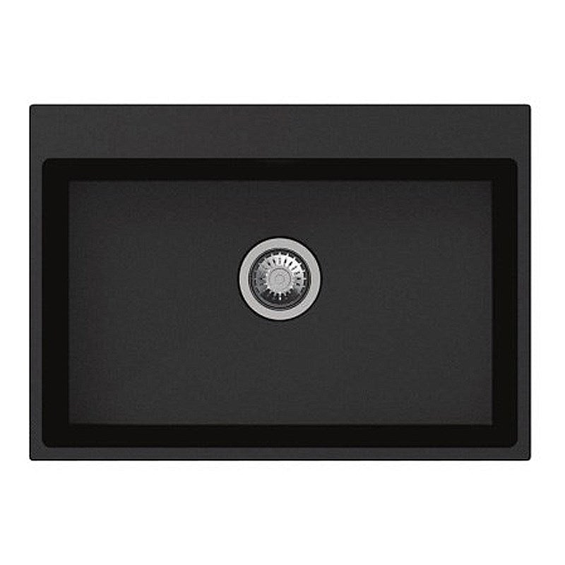 Black Carysil Waltz 680 Granite Single Bowl Stone Kitchen Sink 680*500*220mm
