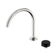 Serenity Progressive Bath/Kitchen Mixer Arc Spout With Marquina Black Handle Brushed Nickel