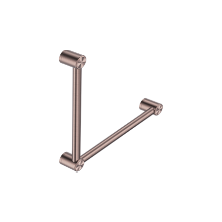 MECCA CARE 32MM AMBULANT TOILET GRAB RAIL 90 DEGREE 450x450MM BRUSHED BRONZE