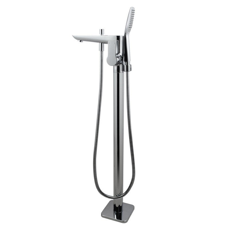 Chrome Freestabding Bath Mixer With Diverter & Handheld Shower