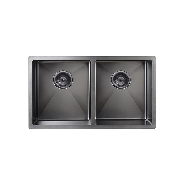 Lavello Kitchen Sink - Double Bowl 760 x 440 - PVD Gunmetal Black