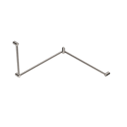 MECCA CARE 32MM DDA TOILET GRAB RAIL SET 90 DEGREE CONTINUOUS 600X1065X1025MM BRUSHED NICKEL