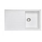 Load image into Gallery viewer, White Carysil Vivaldi D-100 Granite Single Bowl with Drain Board Stone Kitchen Sink 860*500mm
