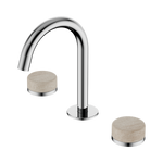Load image into Gallery viewer, Serenity Basin Set Arc Spout With Rome Travertine Handle Chrome
