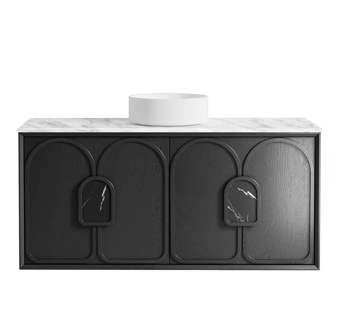 Laguna Black American Oak Wall Hung Vanity