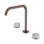 Serenity Bath/Kitchen Set Edge Spout With Arabescato Corchia Handle Brushed Bronze