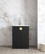 Load image into Gallery viewer, Mini Laundry 650mm Marlo Black with Natural Pure White Top
