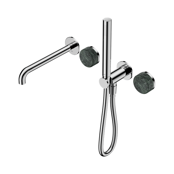 Serenity Progressive Shower System With Spout With Verde Alpi Handle And Slim Shower Chrome