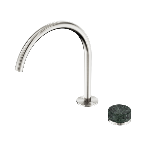 Serenity Progressive Bath/Kitchen Mixer Arc Spout With Verde Alpi Handle Brushed Nickel