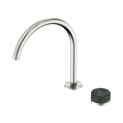 Serenity Progressive Bath/Kitchen Mixer Arc Spout With Verde Alpi Handle Brushed Nickel
