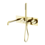 Load image into Gallery viewer, OPAL PROGRESSIVE SHOWER SYSTEM WITH SPOUT 250MM BRUSHED GOLD
