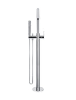 Load image into Gallery viewer, Round Paddle Freestanding Bath Spout and Hand Shower - Polished Chrome
