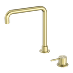 Load image into Gallery viewer, MECCA HOB BASIN MIXER SQUARE SWIVEL SPOUT BRUSHED GOLD
