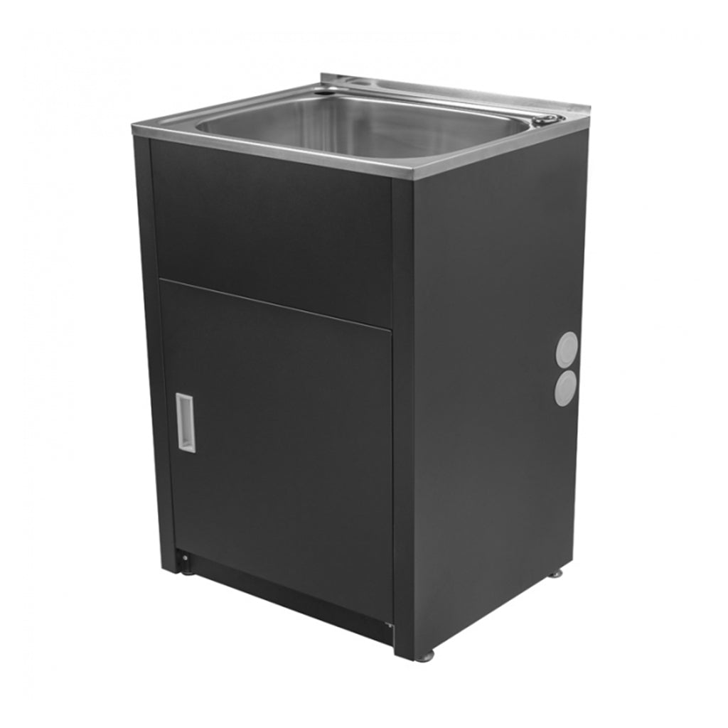 TRADITIONELL   45 LITER LAUNDRY TUB & CABINET-MATTE BLACK