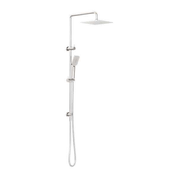 SQUARE PROJECT TWIN SHOWER BRUSHED NICKEL