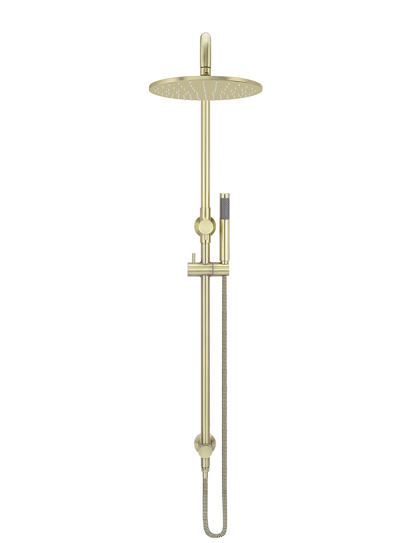 Round Combination Shower Rail, 300mm Rose, Single Function Hand Shower - PVD Tiger Bronze