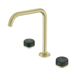 Load image into Gallery viewer, Serenity Bath/Kitchen Set Edge Spout With Verde Alpi Handle Brushed Gold
