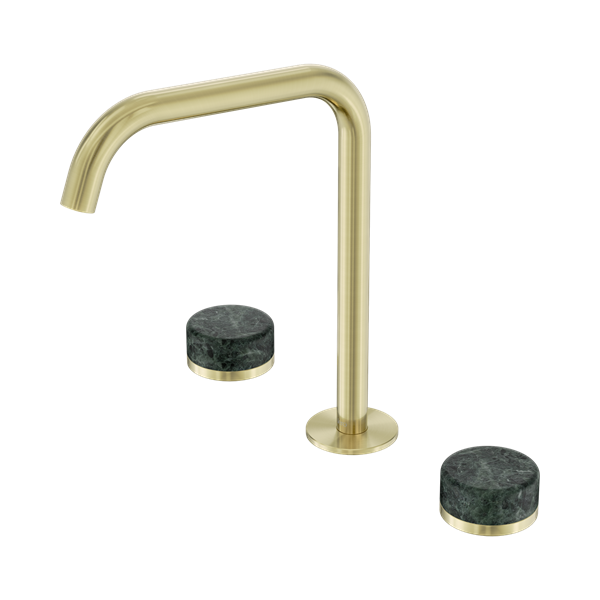 Serenity Bath/Kitchen Set Edge Spout With Verde Alpi Handle Brushed Gold