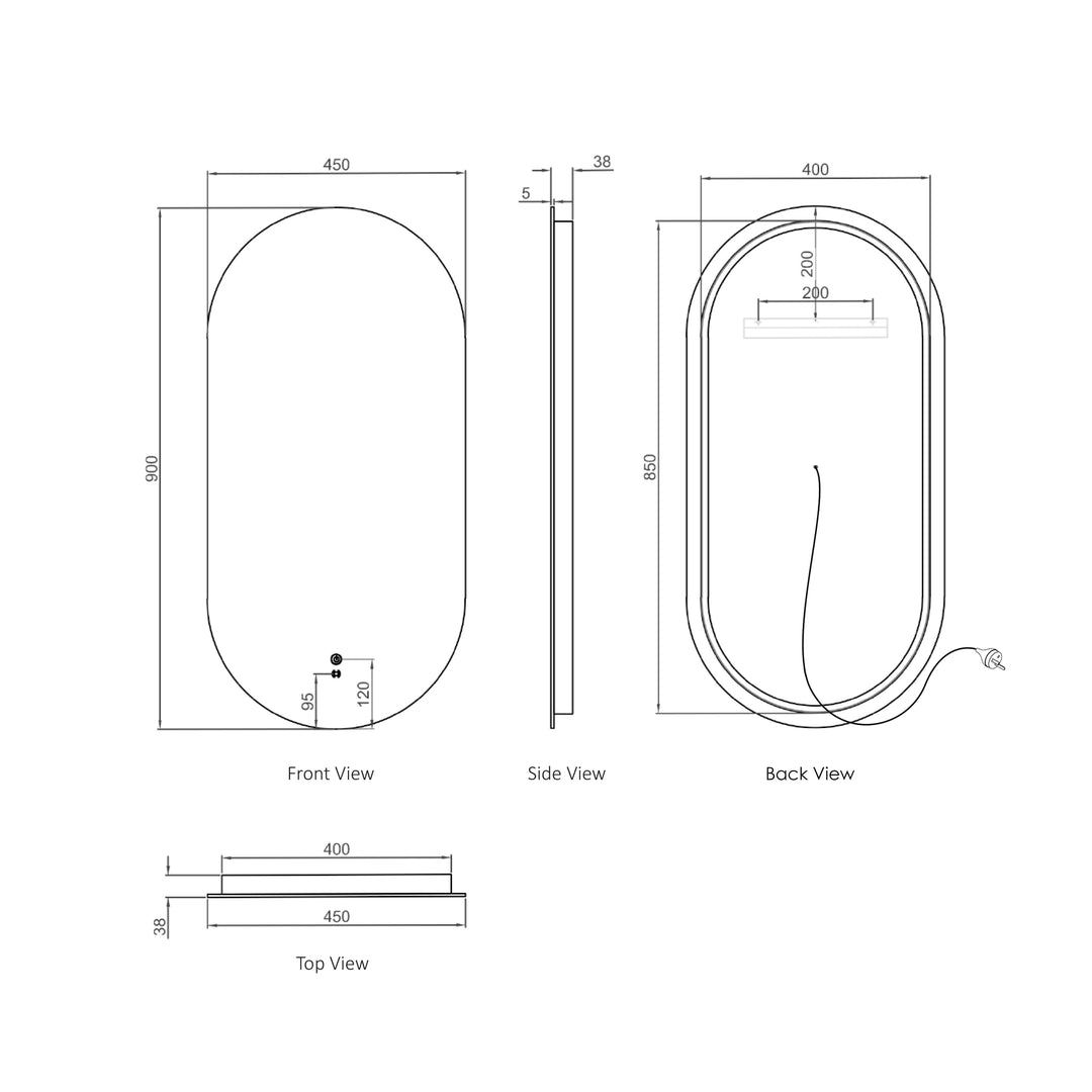 LED Noosa Frameless Mirror
