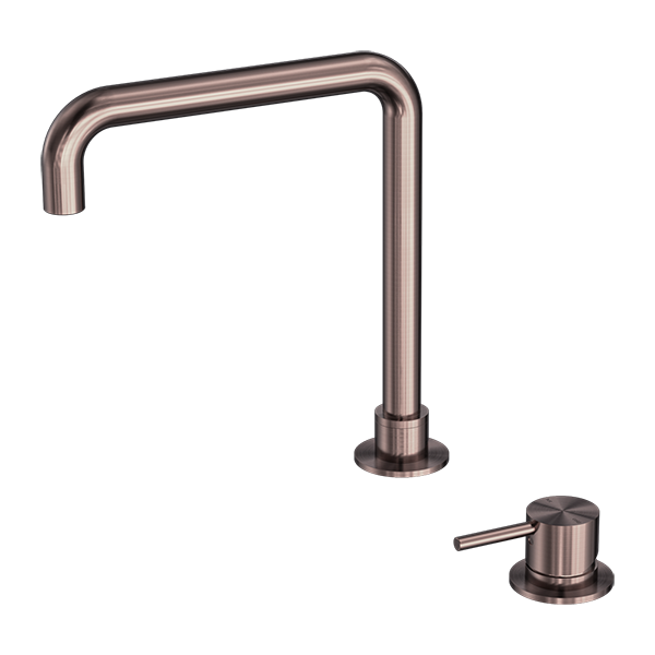 MECCA HOB BASIN MIXER SQUARE SWIVEL SPOUT BRUSHED BRONZE
