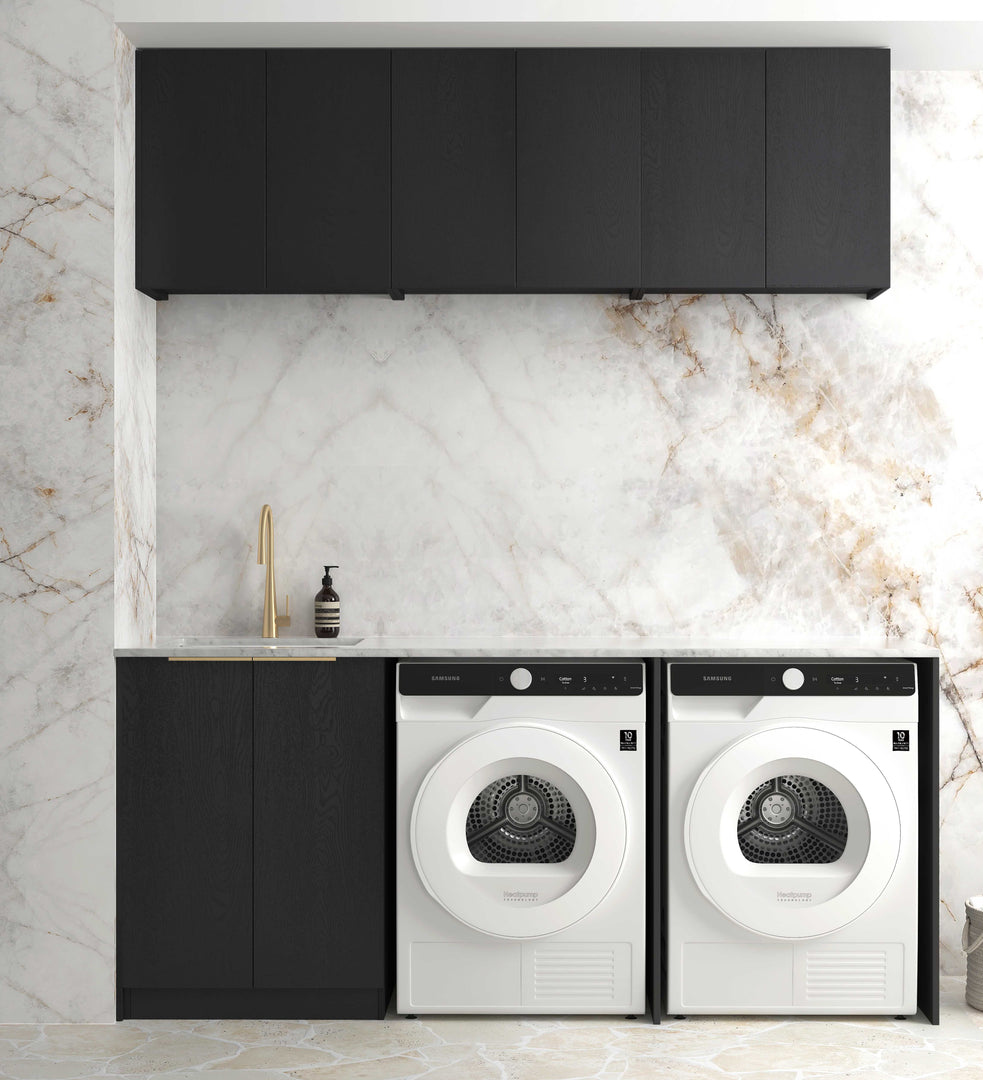 Laundry Kit 1960A Byron/Bondi Black Oak with Cloudy Carrara Top