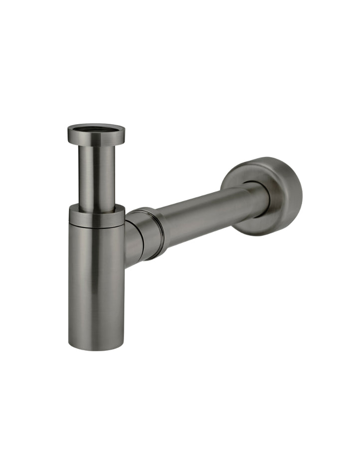 Round bottle trap for 32mm basin waste and 32mm waste pipe with 40mm adapter - Shadow Gunmetal