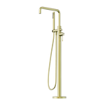Load image into Gallery viewer, OPAL FREESTANDING BATH MIXER WITH HAND SHOWER BRUSHED GOLD
