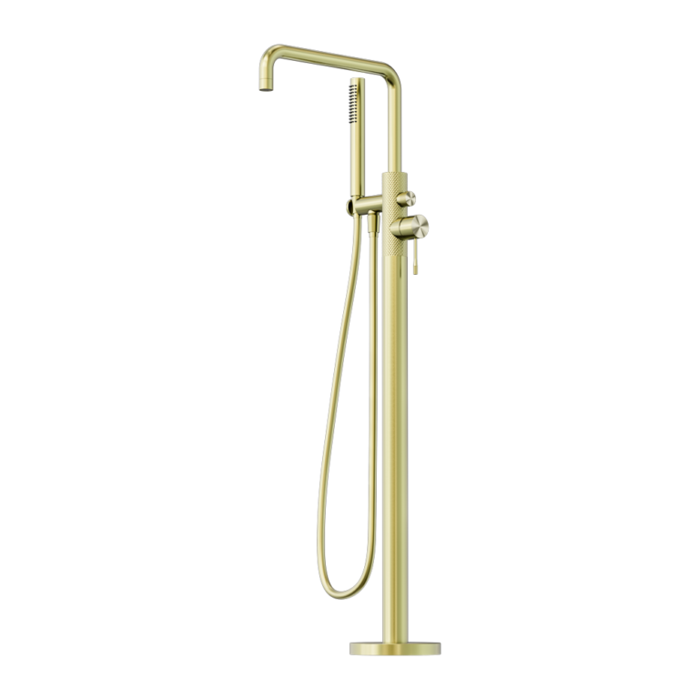 OPAL FREESTANDING BATH MIXER WITH HAND SHOWER BRUSHED GOLD