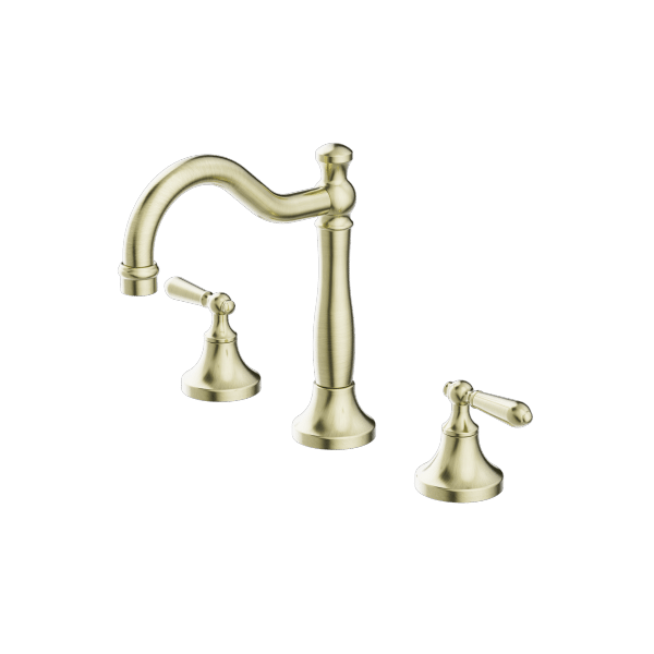 YORK BASIN SET WITH METAL LEVER AGED BRASS